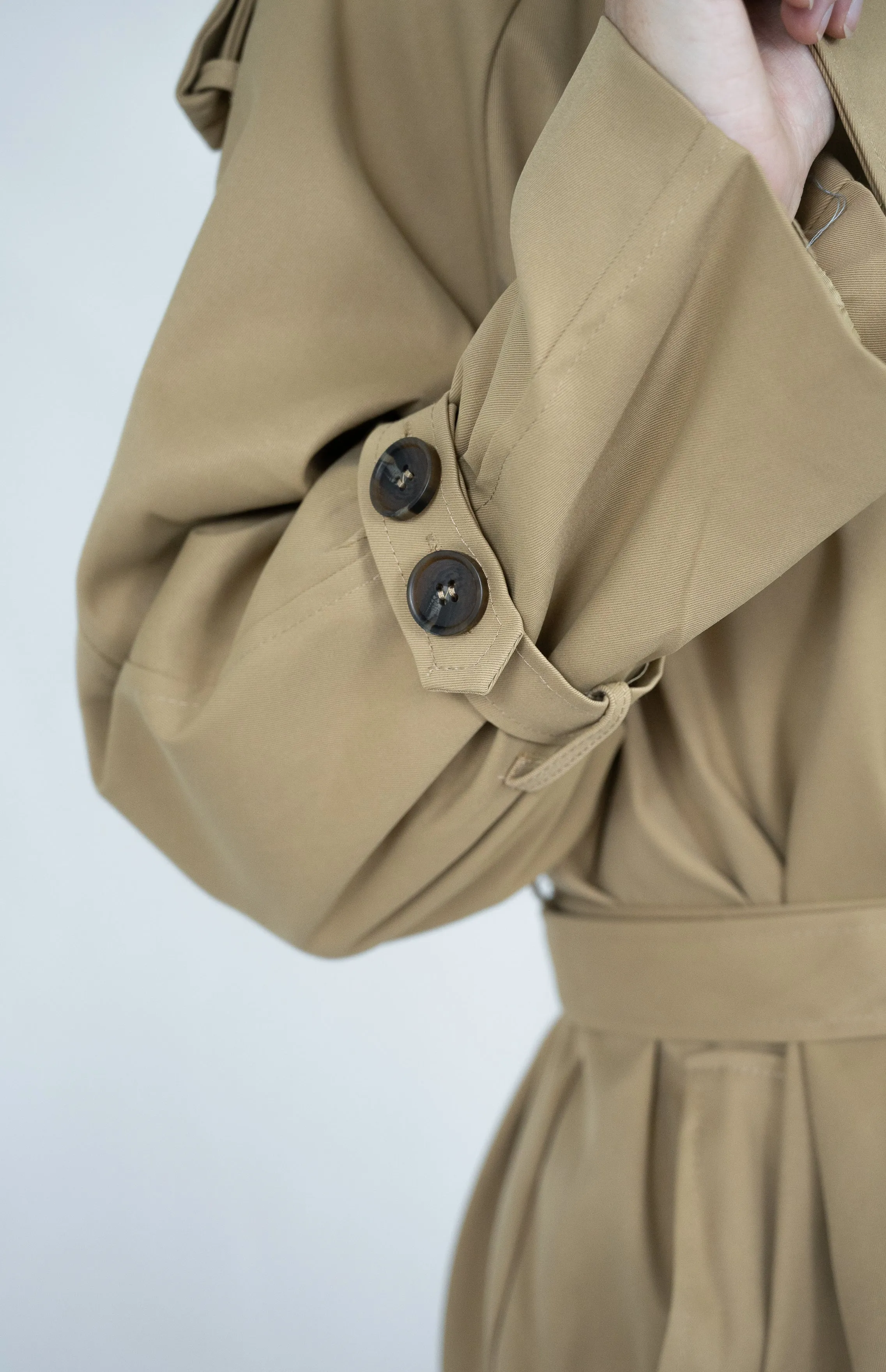 SAVERIA Beige Trench Coat