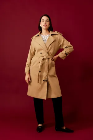 SAVERIA Beige Trench Coat