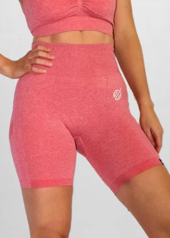 SEAMLESS KNIT CRUNCH BIKE SHORTS in Watermelon Pink