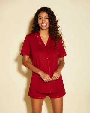 Short Sleeve Top & Boxer Pajama Set