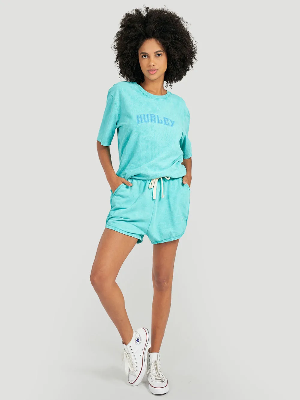 Shorts Hurley Moletinho Cindy Azul