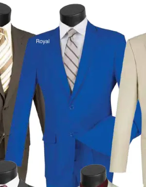 Single Breasted Poplin Dacron Suit (Royal) 2PP