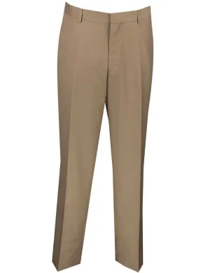 Slim Fit Flat Front Pre-Hemmed Dress Pants (Beige) OS-900