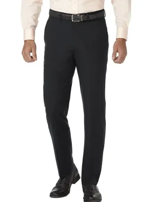 Slim Fit Flat Front Pre-Hemmed Dress Pants (Black) OS-900