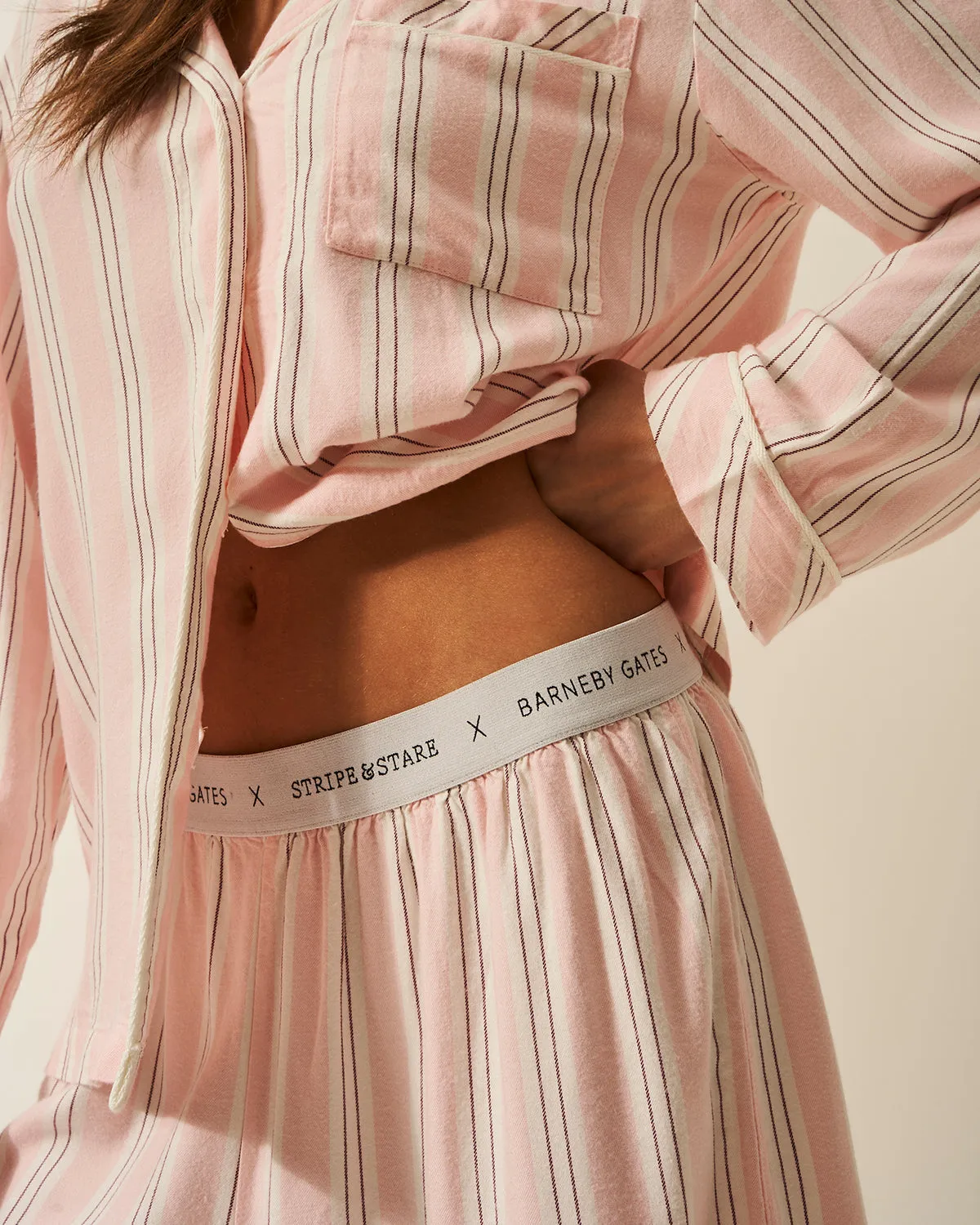 Soft Brushed Woven Pyjama Shorts - Barneby Gates Pink