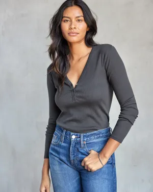 Sojourn Ribbed Henley - FINAL SALE