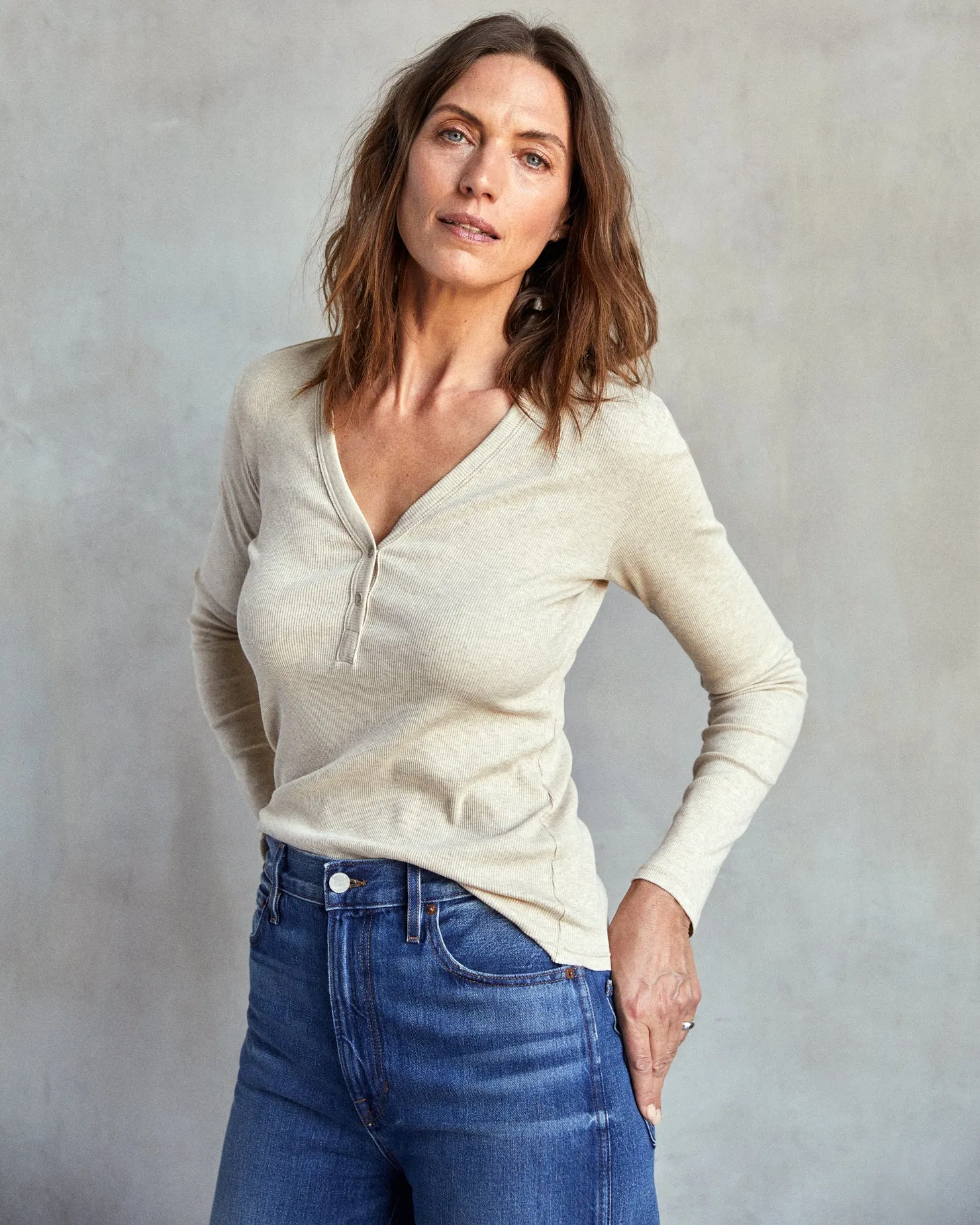 Sojourn Ribbed Henley - FINAL SALE