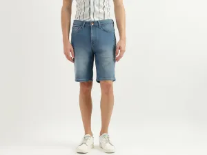 Solid Mid Rise Slim Fit Shorts