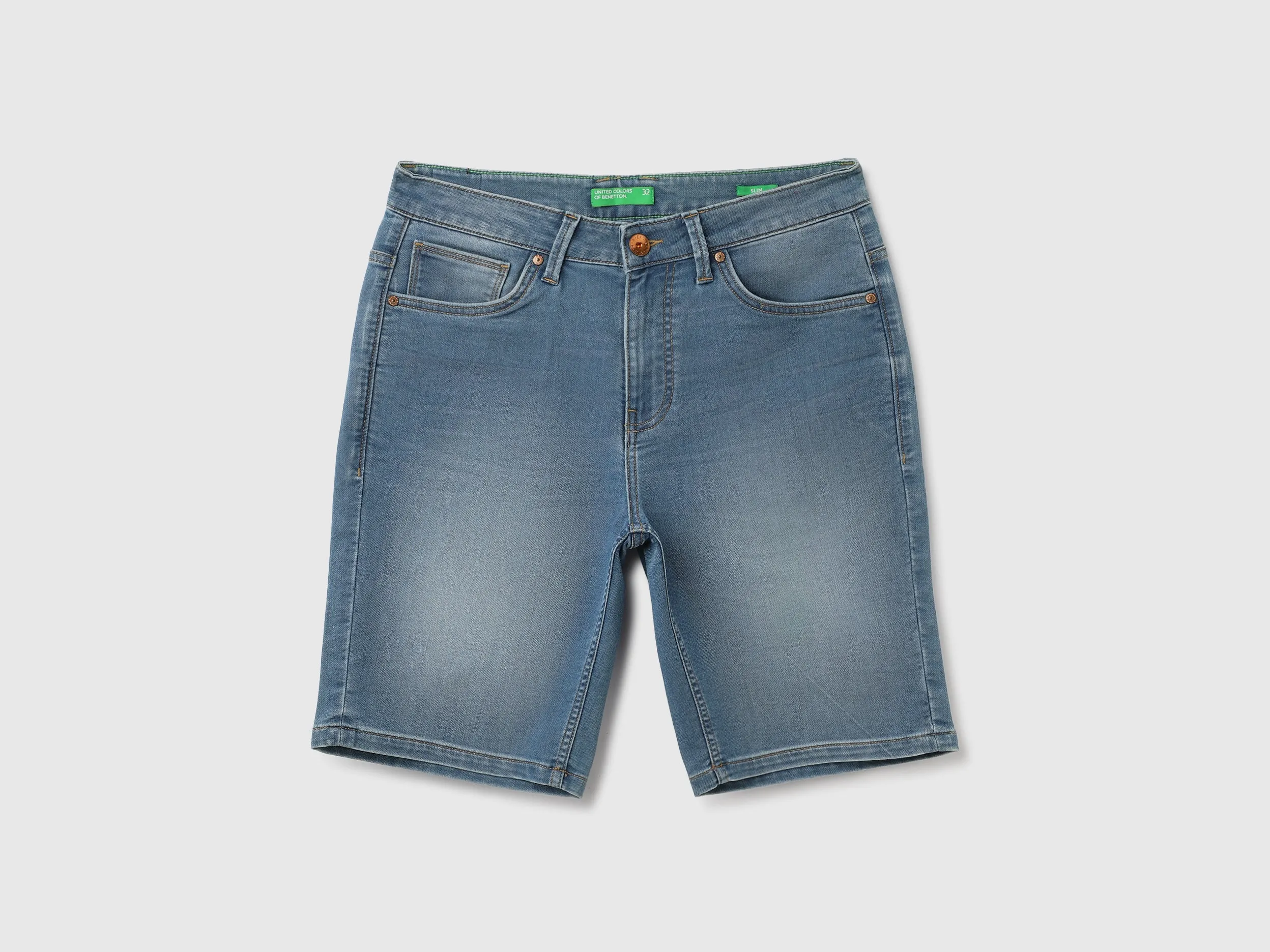 Solid Mid Rise Slim Fit Shorts