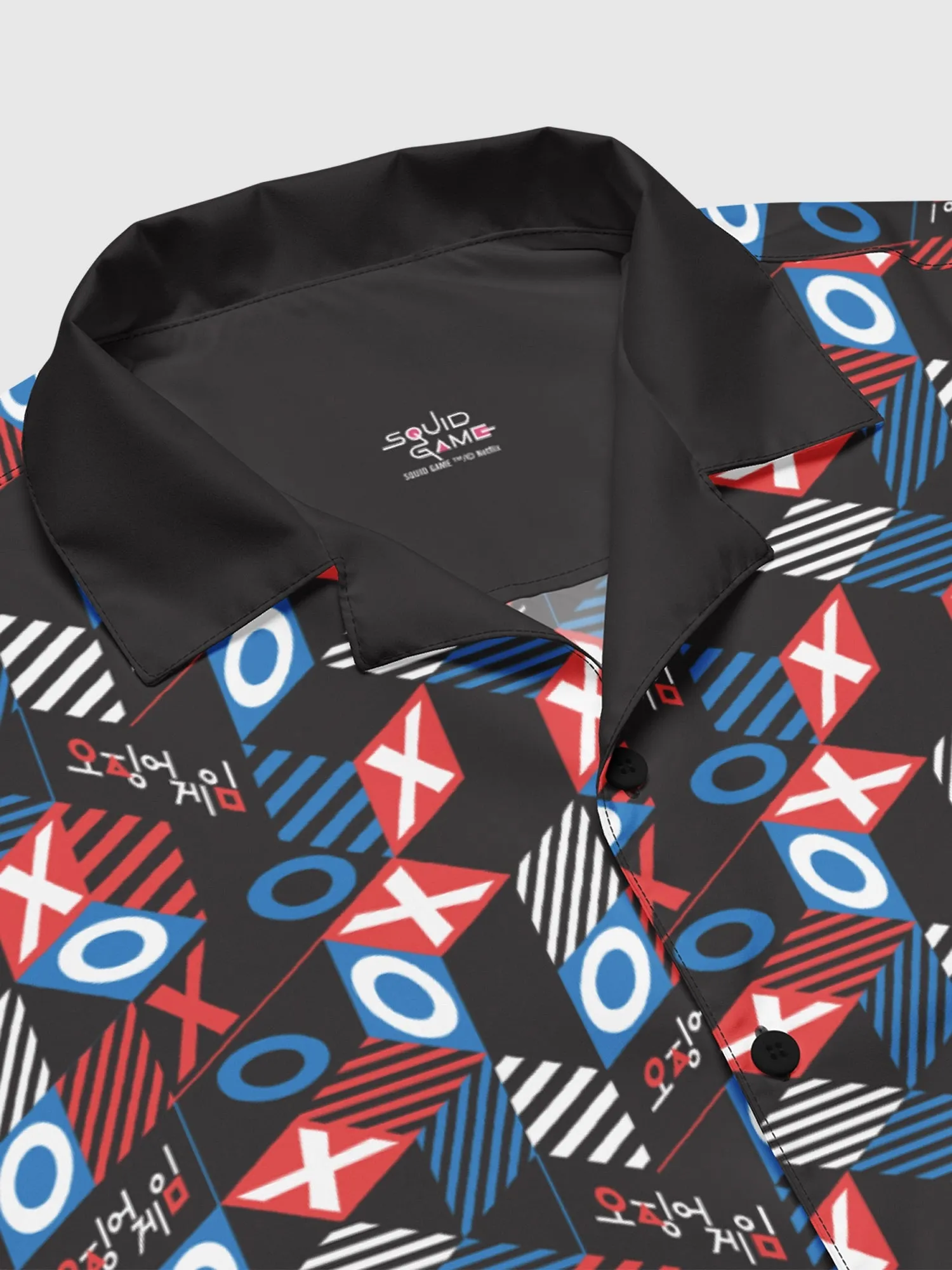 Squid Game Tic-tac-toe Pattern Button Up Shirt