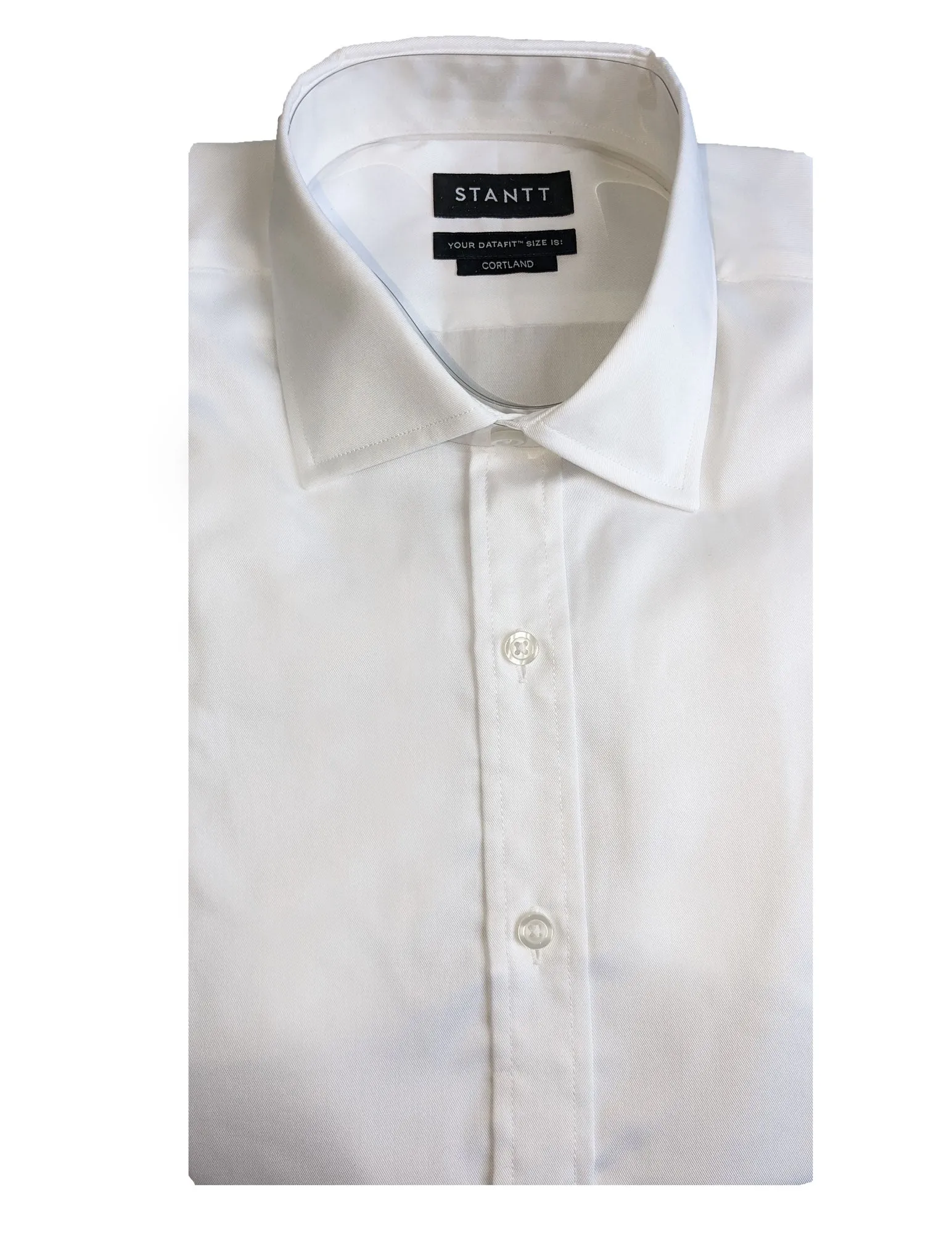 STANTT White Fine Twill Mod Spread Button Up Shirt Cortland Fit 15.5-30