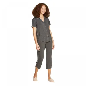 Stars Above Women's Beautifully Soft Crop Notch Collar Pajama Set