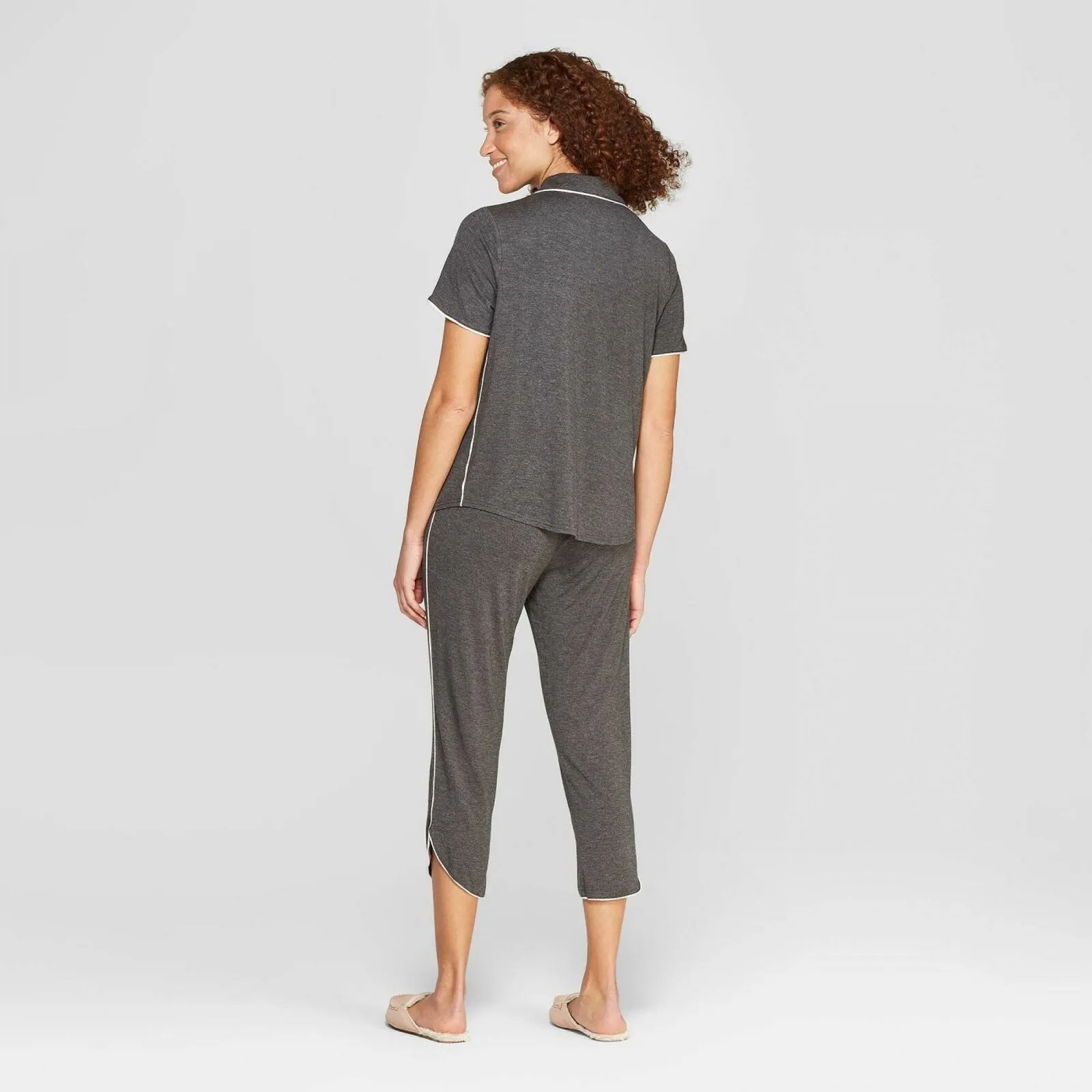 Stars Above Women's Beautifully Soft Crop Notch Collar Pajama Set