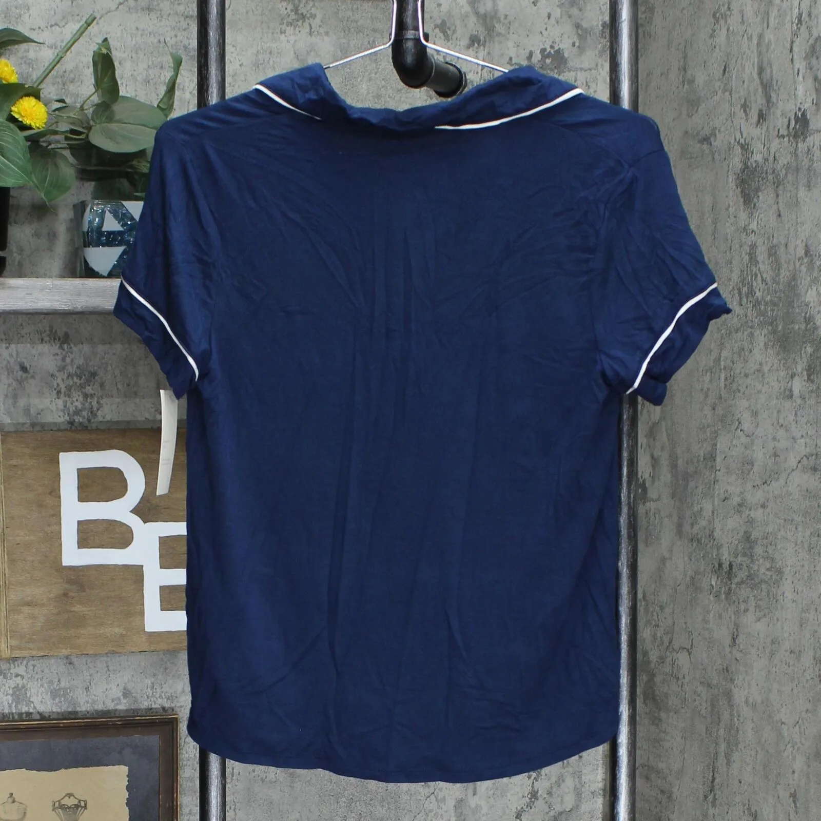 Stars Above Women's Beautifully Soft Notch Collar Pajama Set Blue XS