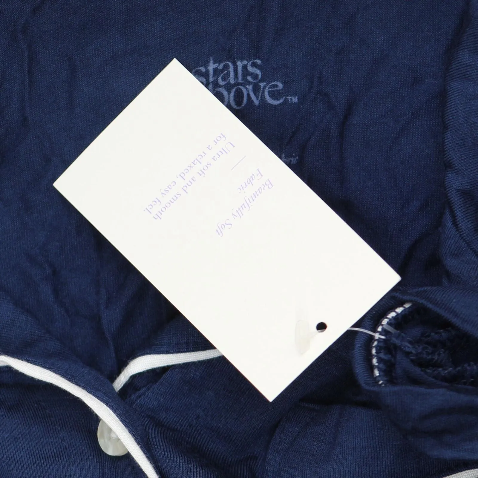 Stars Above Women's Beautifully Soft Notch Collar Pajama Set Blue XS