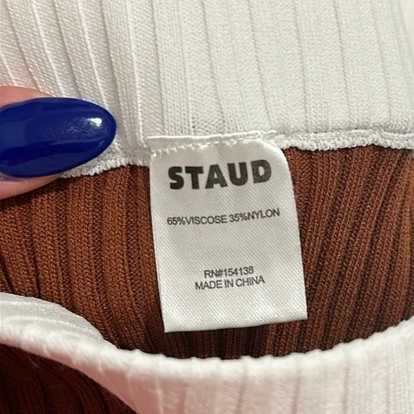 Staud Maki Rib-Knit Colorblock Bike Shorts