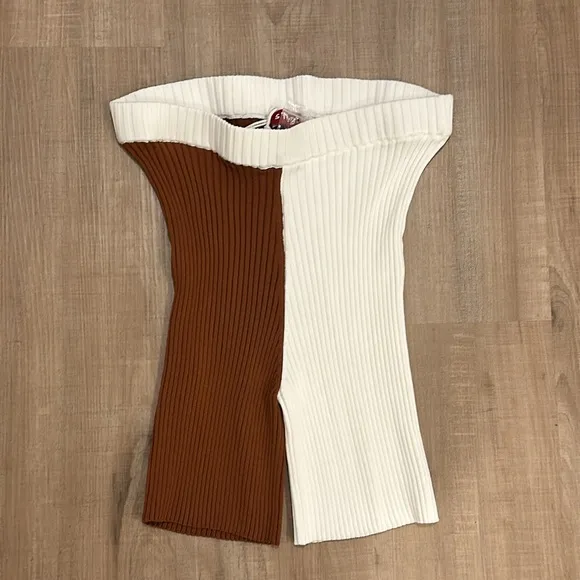 Staud Maki Rib-Knit Colorblock Bike Shorts
