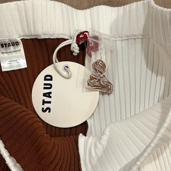 Staud Maki Rib-Knit Colorblock Bike Shorts