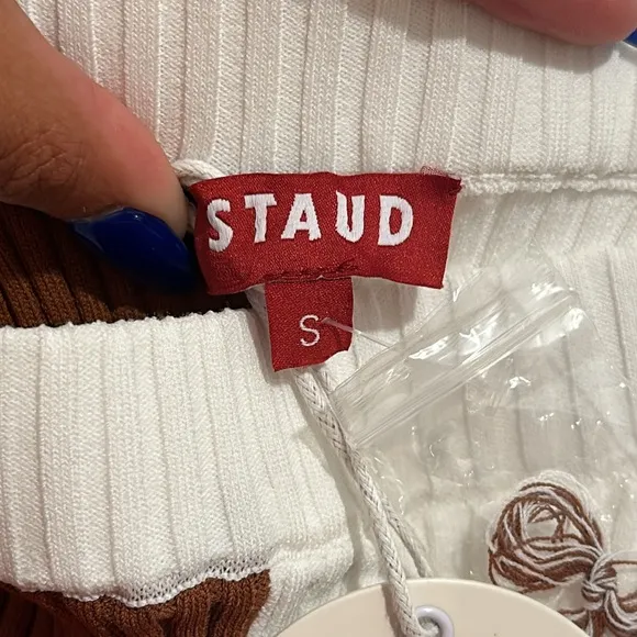 Staud Maki Rib-Knit Colorblock Bike Shorts