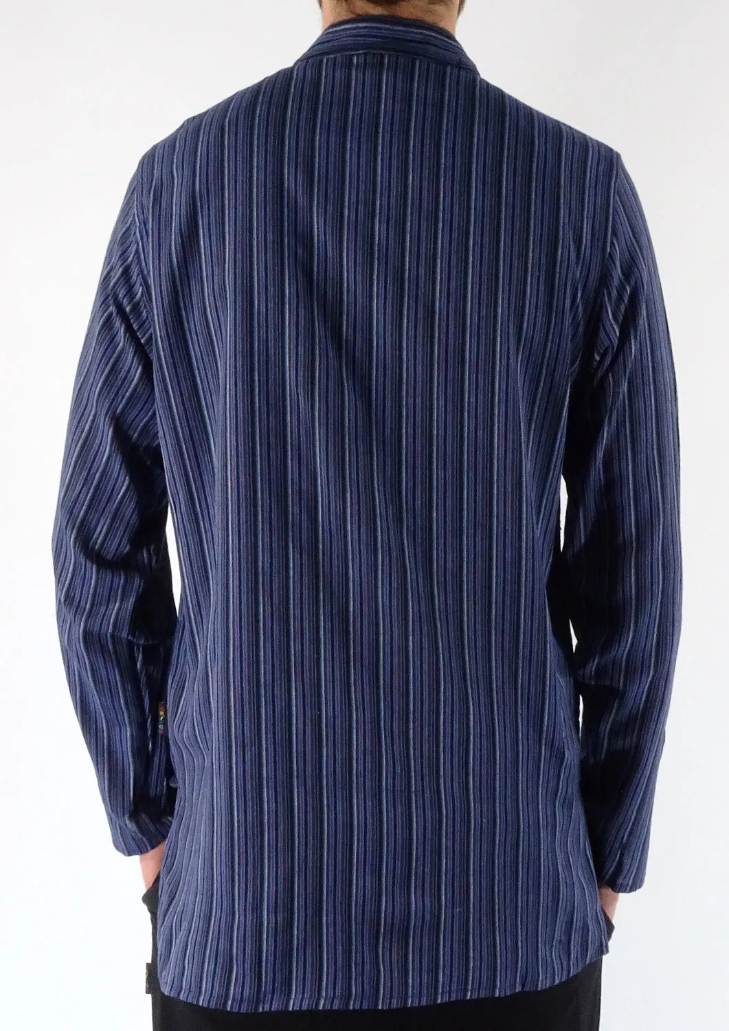 Stripe Cotton Three Button Shirt