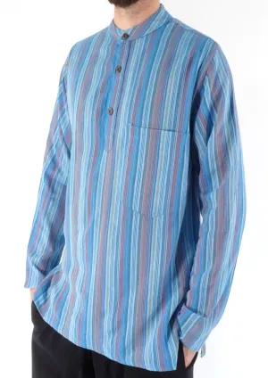 Stripe Cotton Three Button Shirt