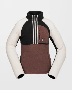 Sweat sherpa col zippé - Mahogany