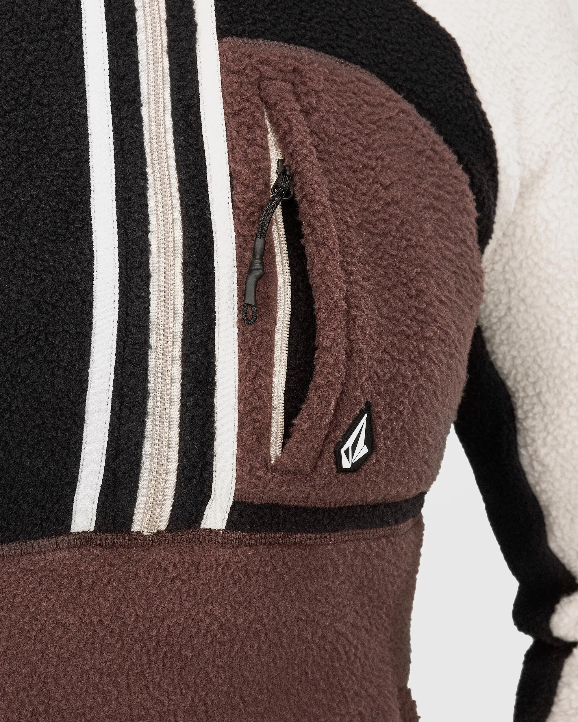 Sweat sherpa col zippé - Mahogany
