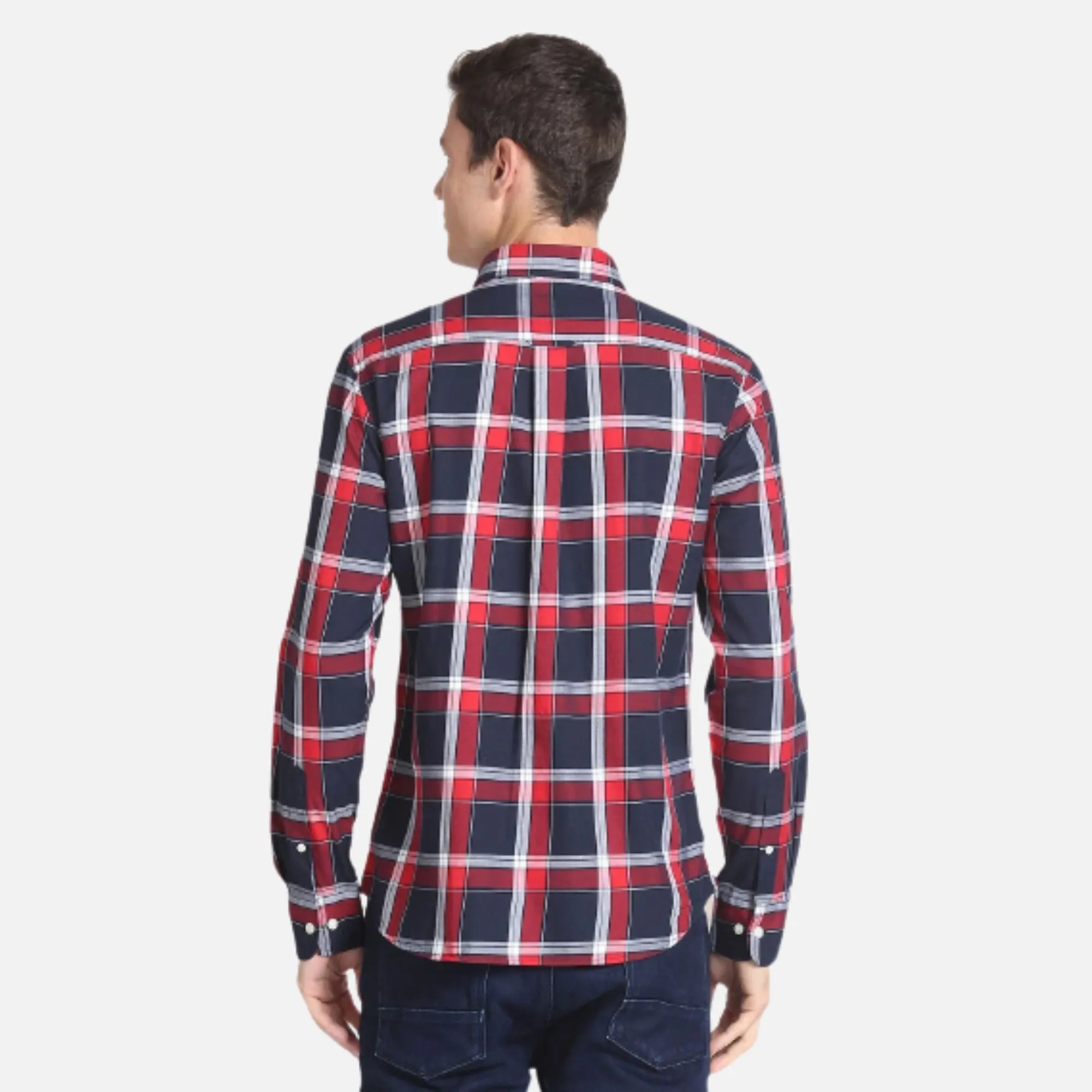 Tartan Check Button Down Collar Shirt