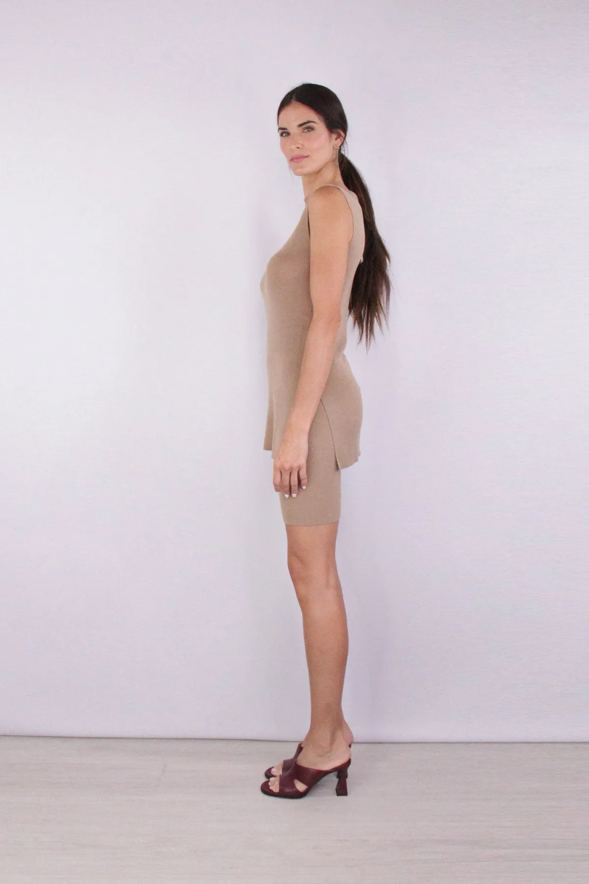 Teos Knit Bike Shorts in Oak