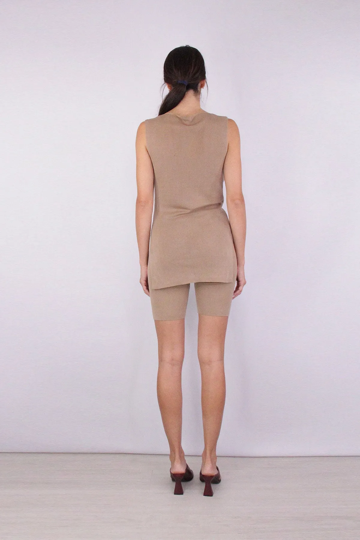 Teos Knit Bike Shorts in Oak