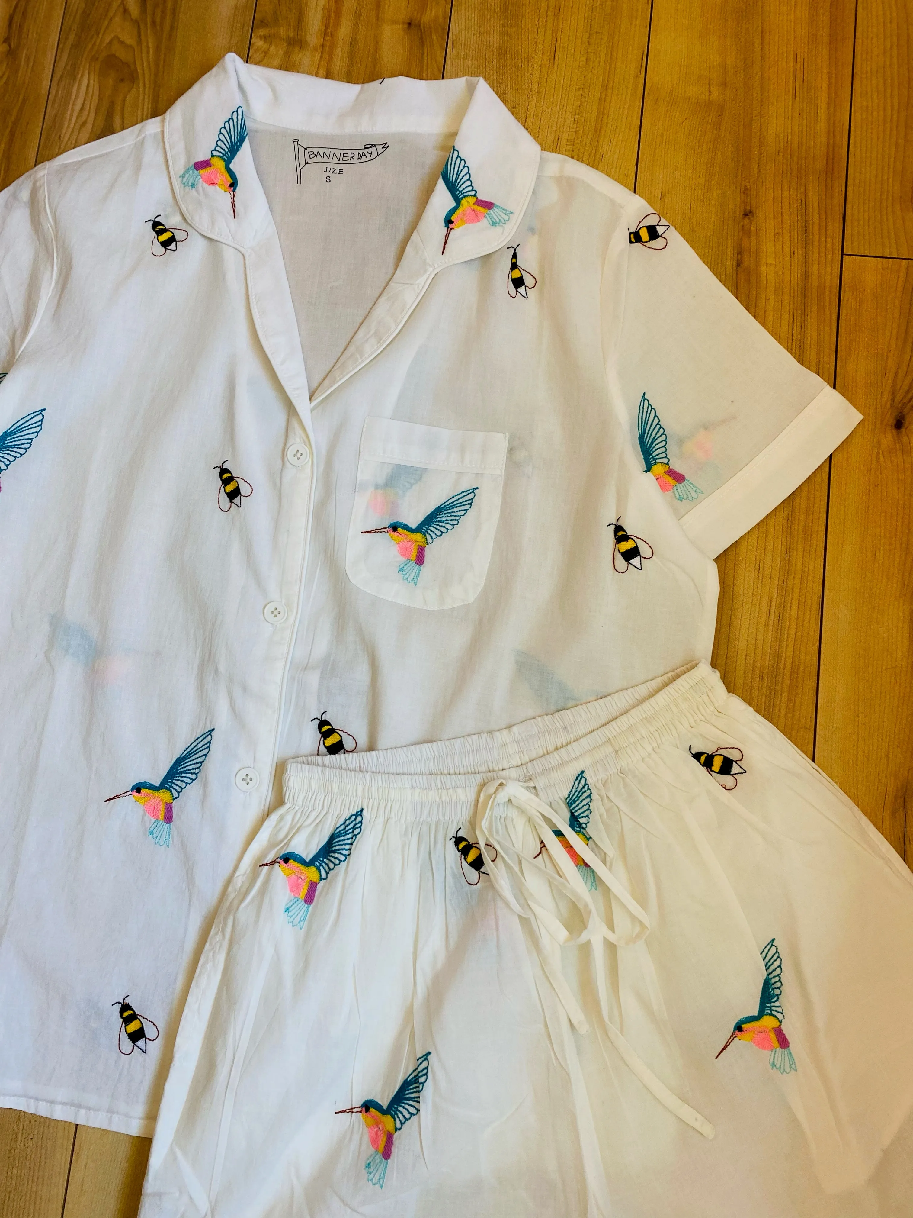 THE BIRDS & THE BEES PJ SET | BONE