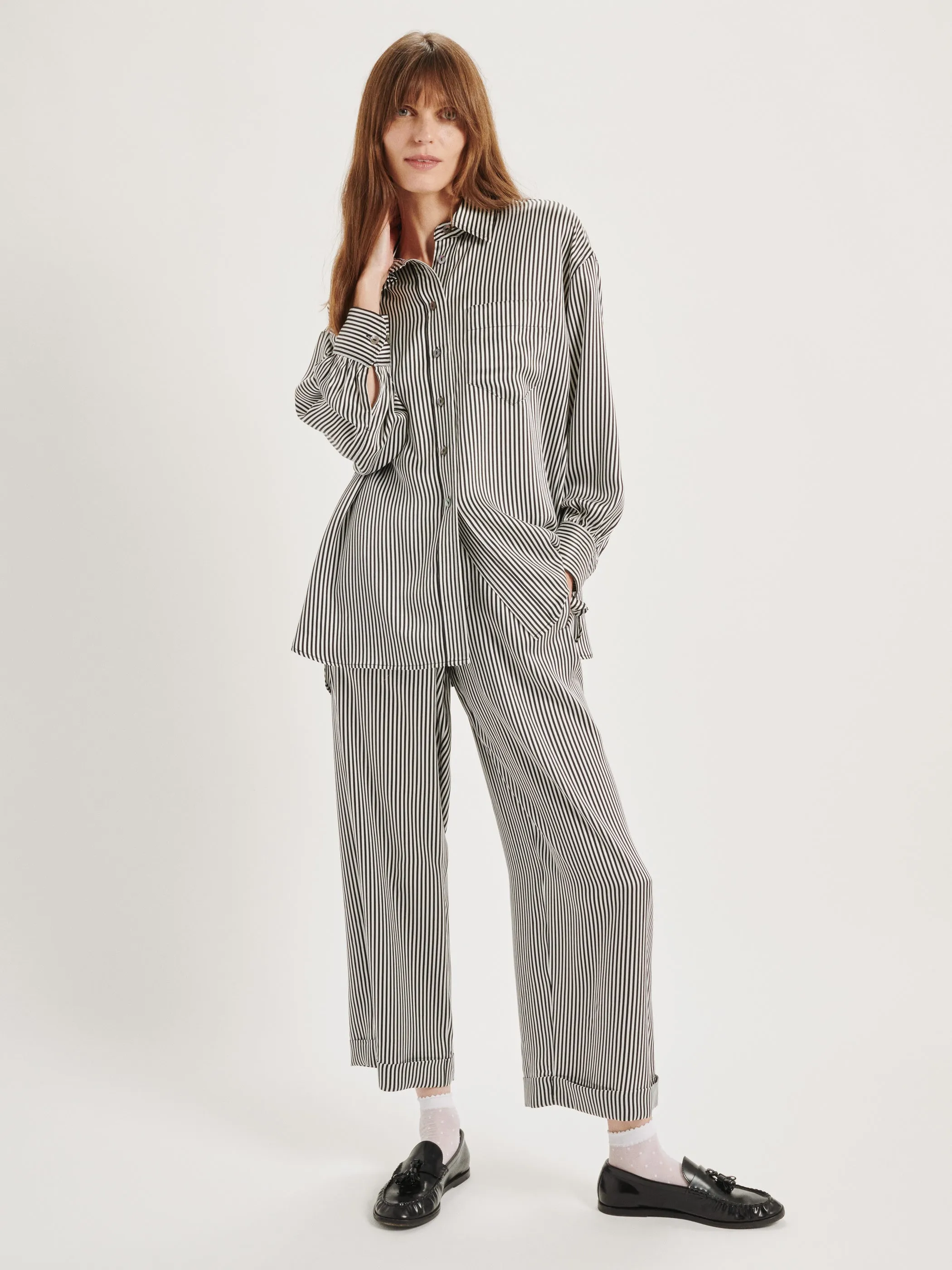 The Finance Pants in Silk Satin