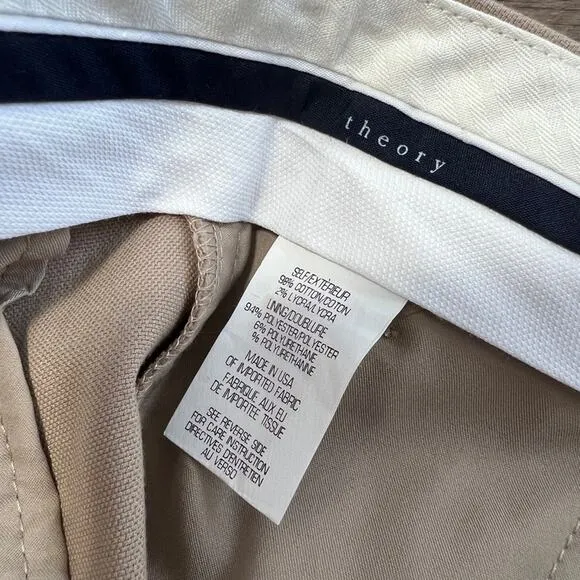 Theory Trouser Beige  bermuda shorts Sz 6