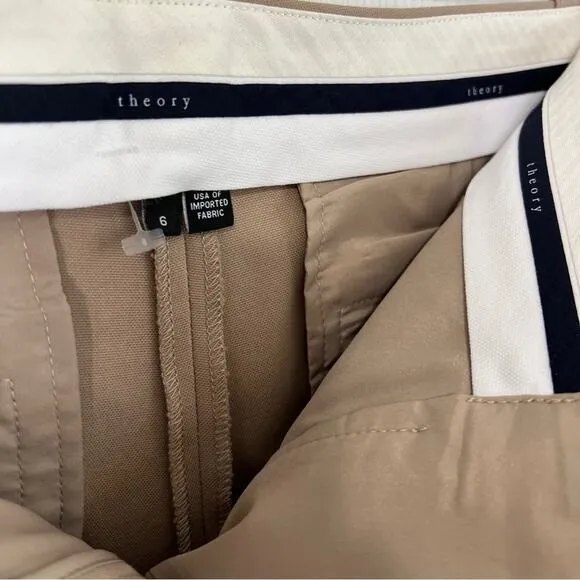 Theory Trouser Beige  bermuda shorts Sz 6