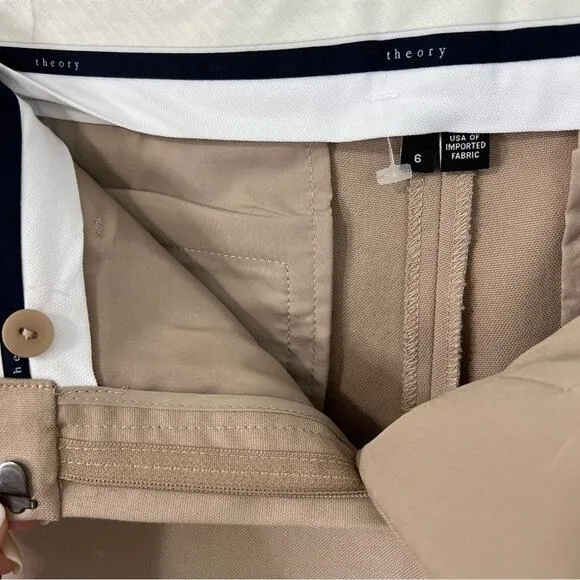 Theory Trouser Beige  bermuda shorts Sz 6