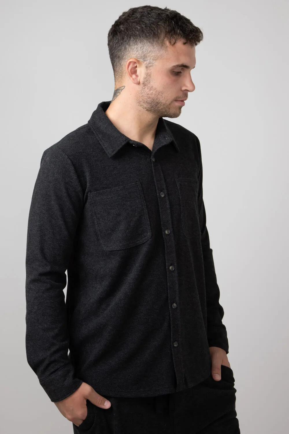 Thread & Supply Discovery Shirt for Men in Black Heather | T3186BTKTM