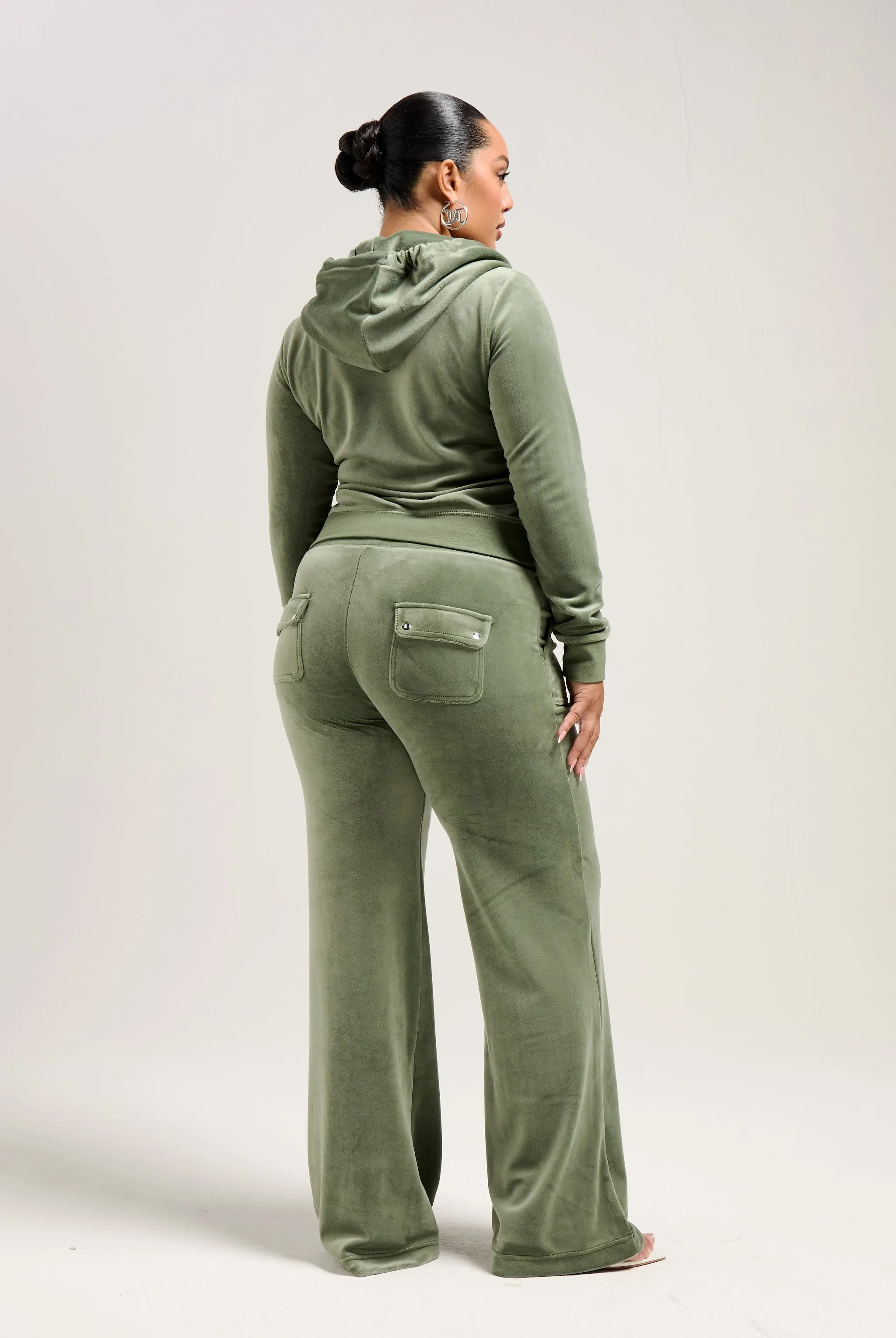 THYME LOW RISE VELOUR TRACK PANTS