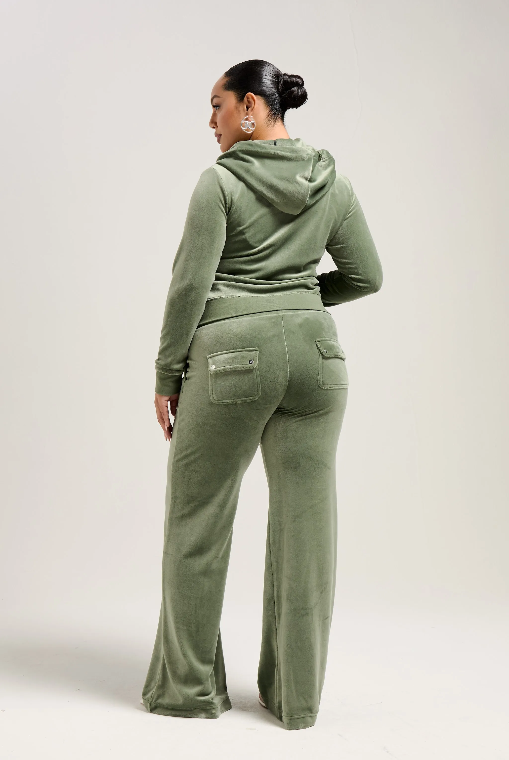 THYME LOW RISE VELOUR TRACK PANTS