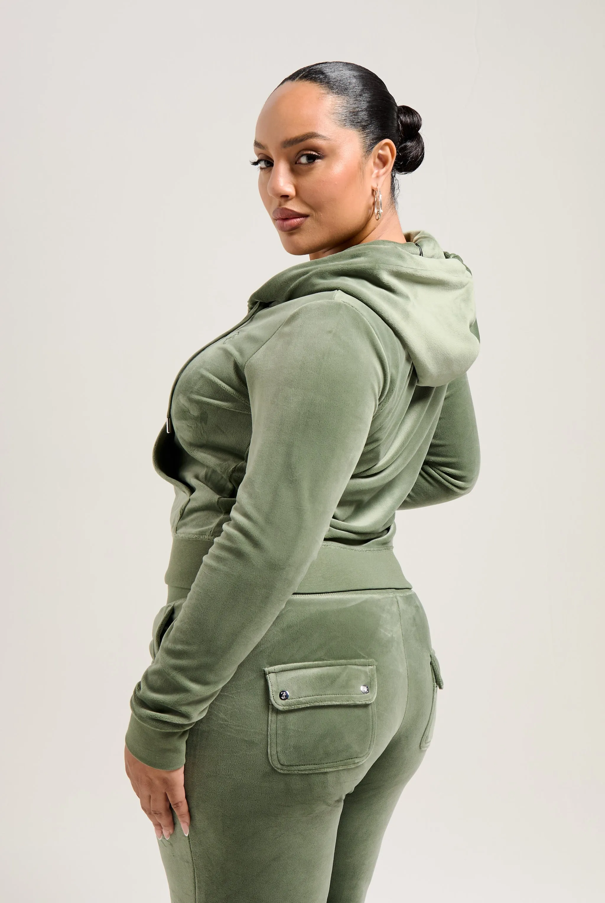 THYME LOW RISE VELOUR TRACK PANTS