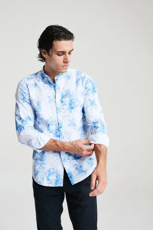 Tie Dye Shirt In Bright Blue