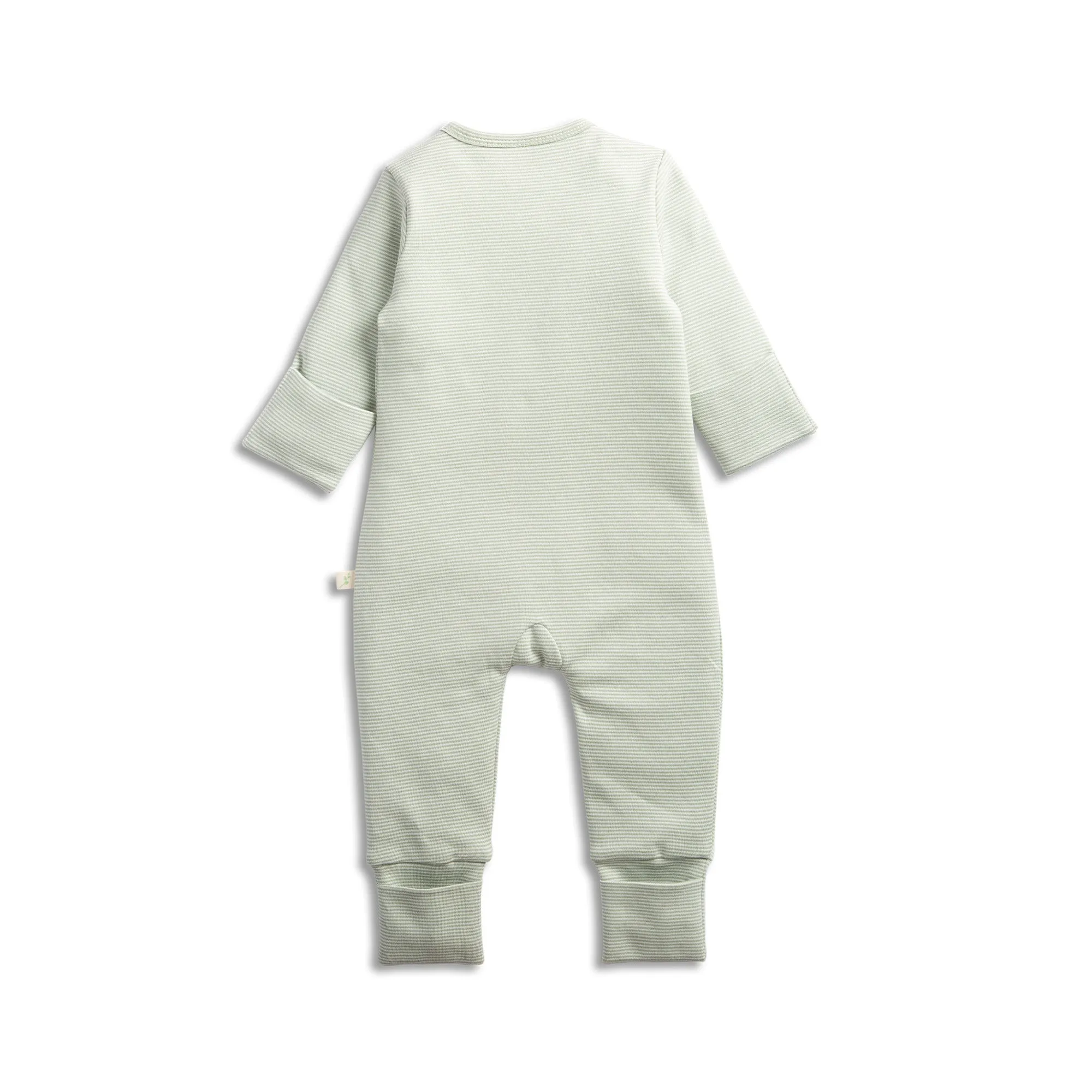 Tiny Twig L/S Zipsuit  Sage Stripes