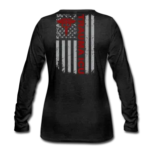Trauma ICU Nurse Flag Women's Premium Long Sleeve T-Shirt 1