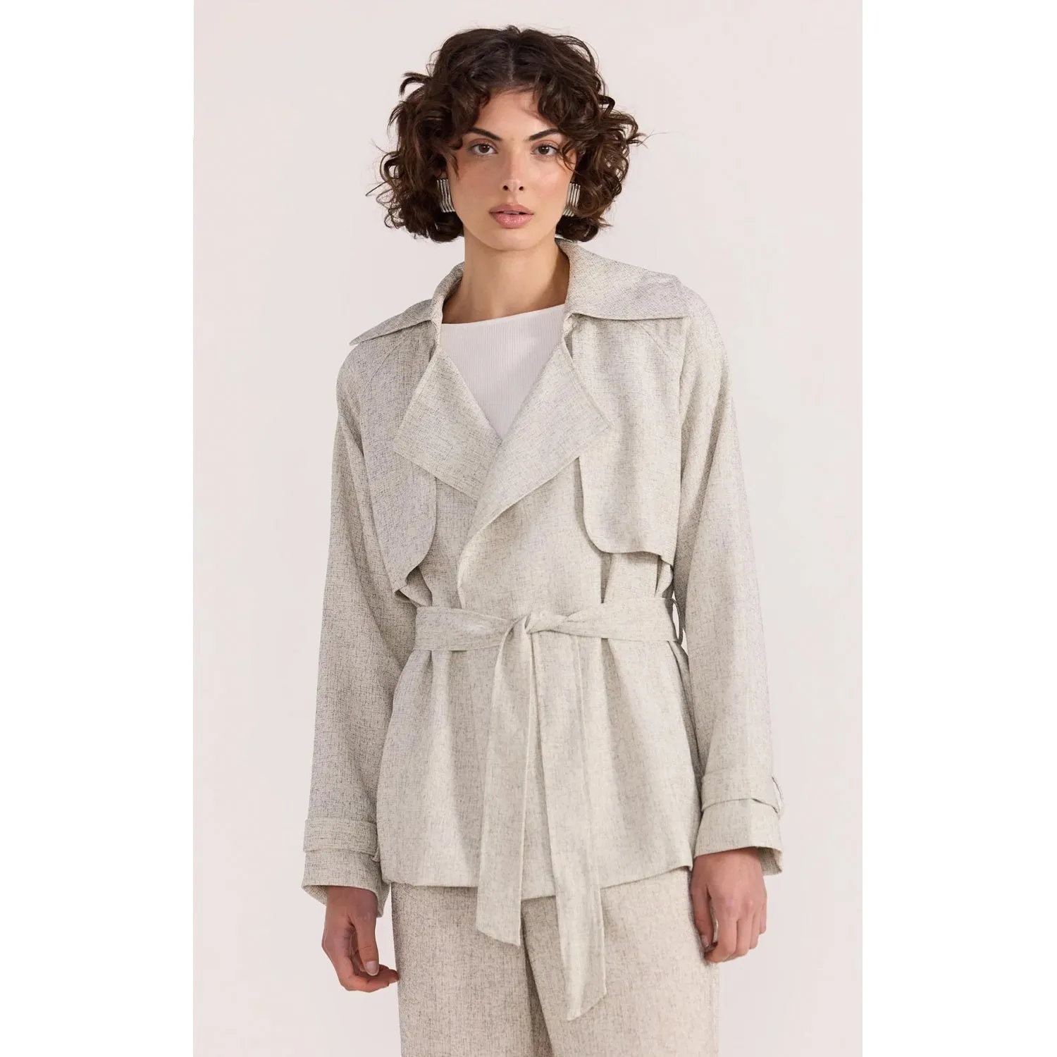 Trench Coat Lucielle - Light Grey Marle
