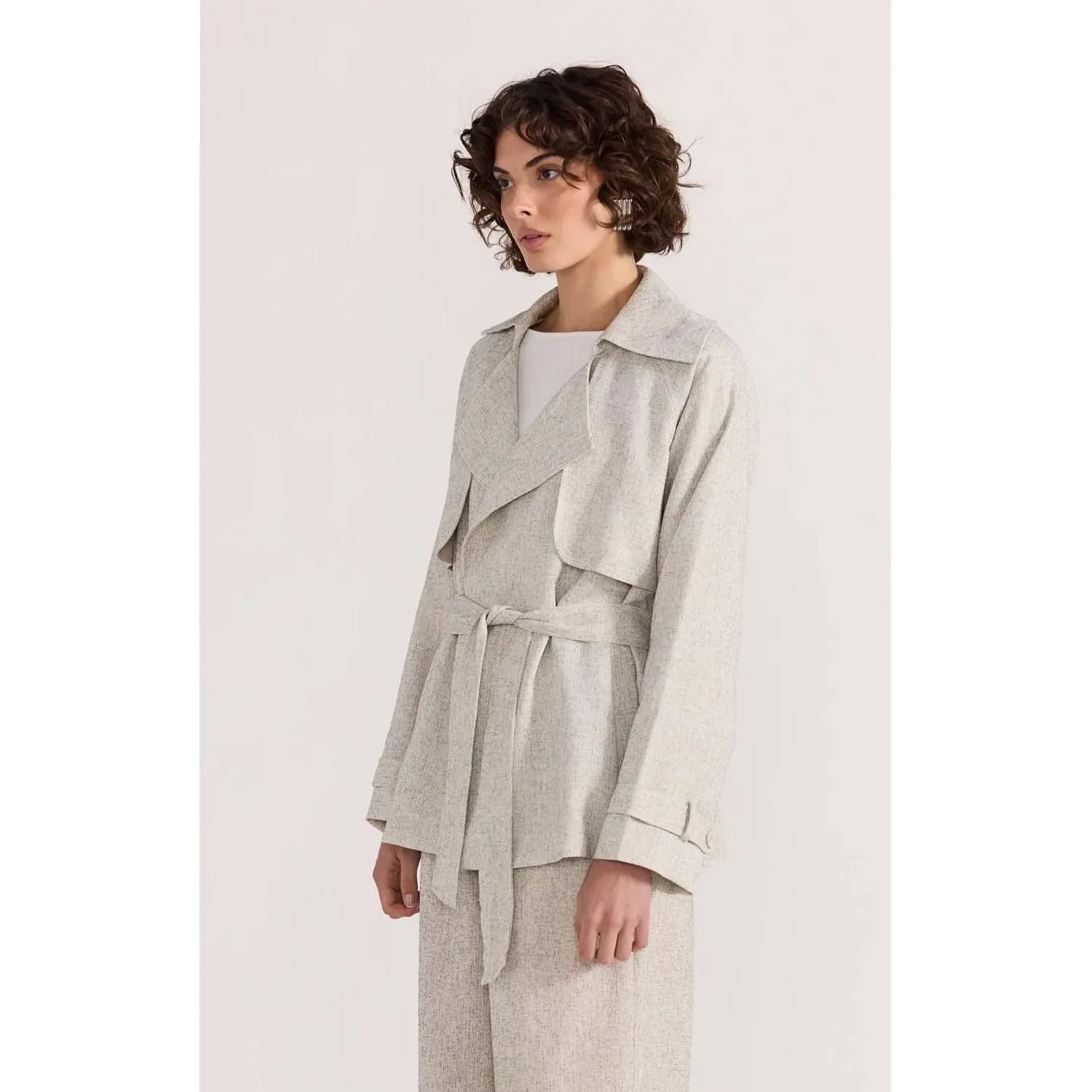 Trench Coat Lucielle - Light Grey Marle