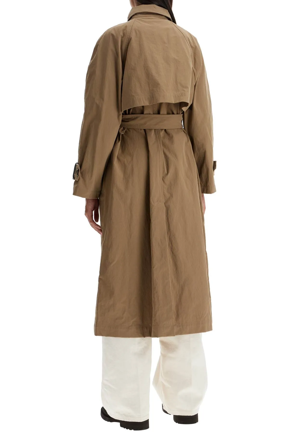 trench coat with shiny cuff details