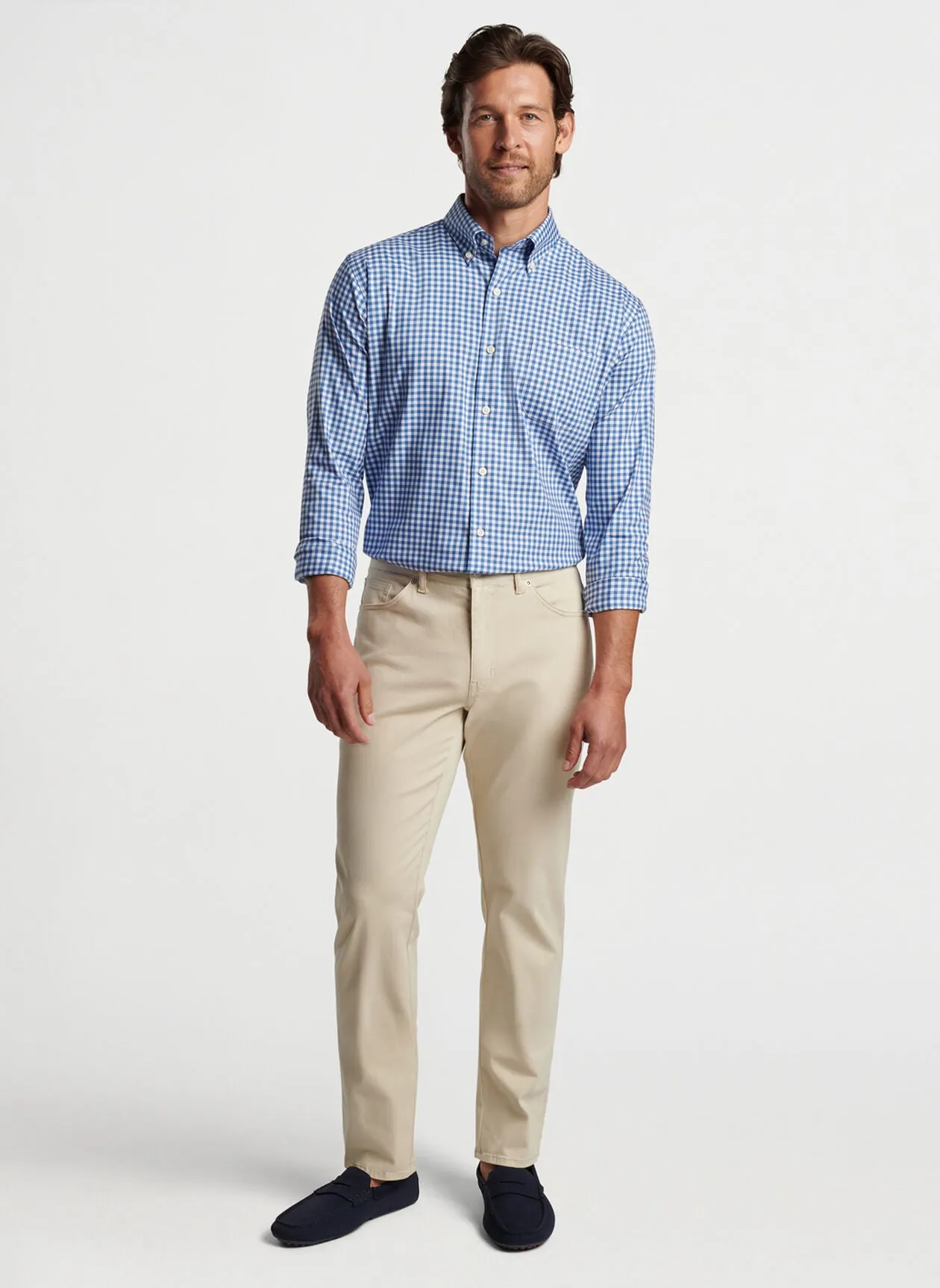 Trenton Crown Lite Cotton-Stretch Sport Shirt - Windsor Blue