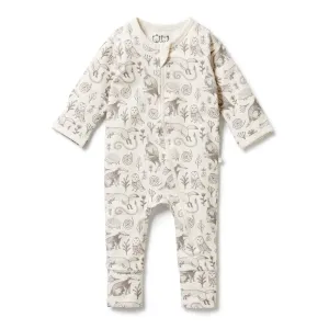 Tribal Woods Organic Zipsuit With Feet