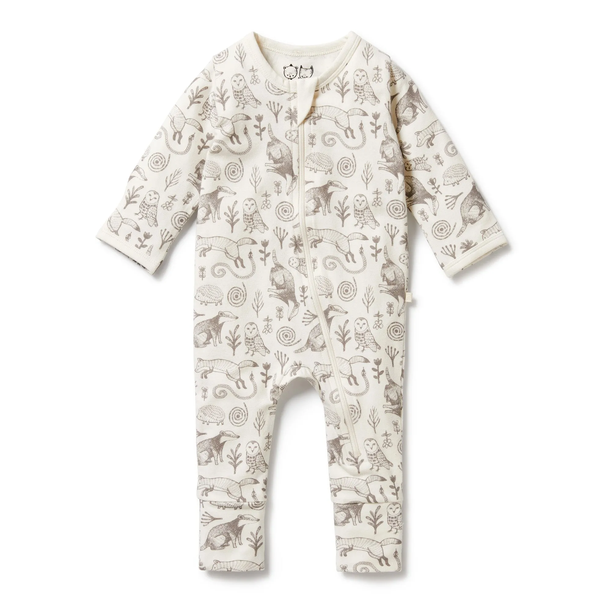 Tribal Woods Organic Zipsuit With Feet