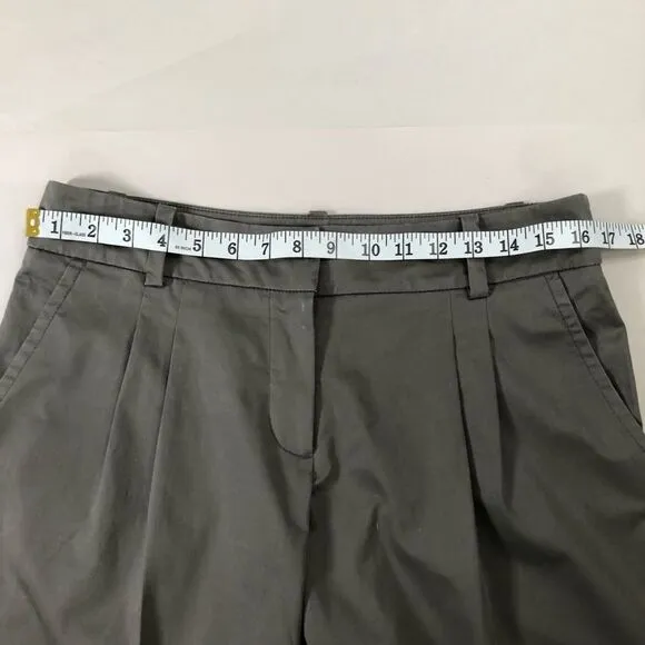 Trina Turk Womens Bermuda Shorts Pleated Front Grey Size 8