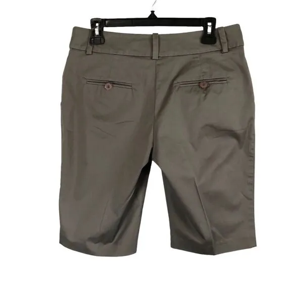 Trina Turk Womens Bermuda Shorts Pleated Front Grey Size 8